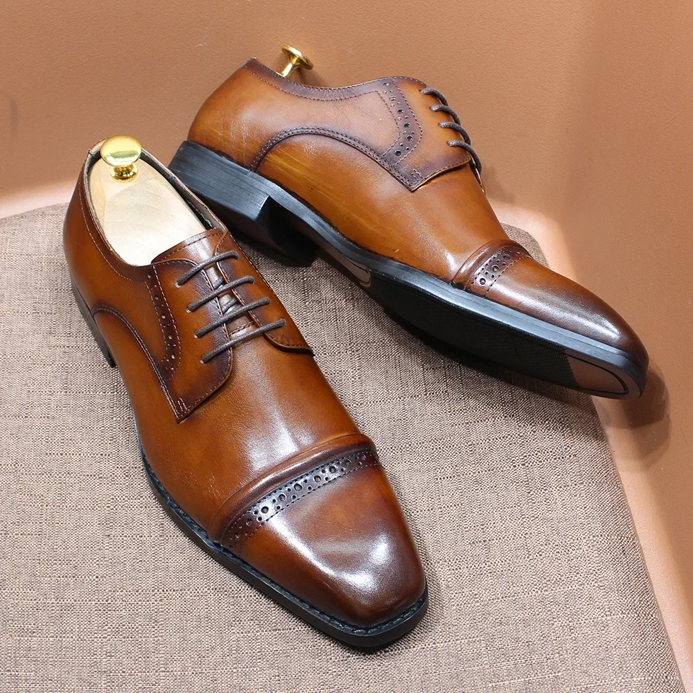 Men'S Shoes Smart - Robusto Oxford con punta ad aletta